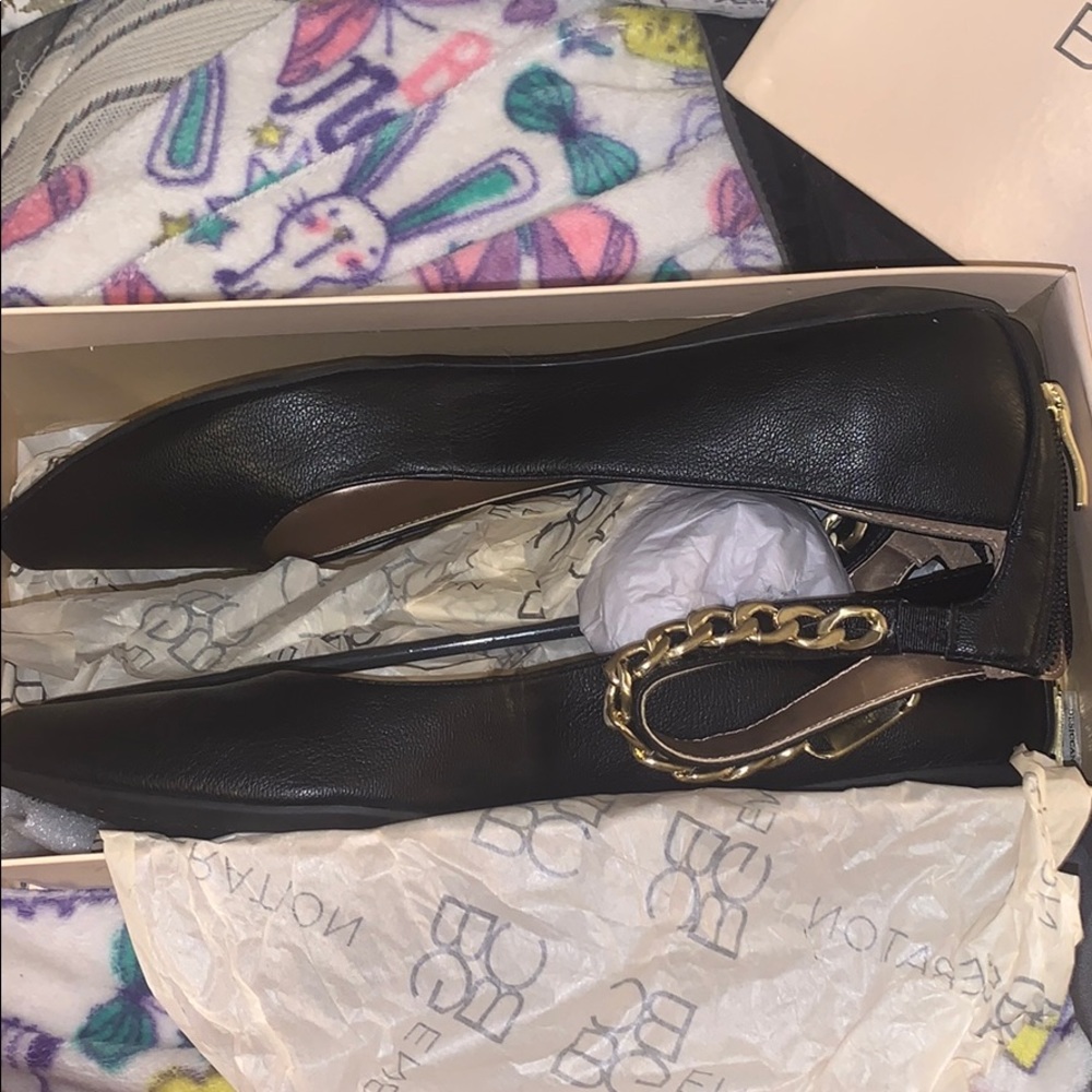 BCBGeneration flats with chained strap